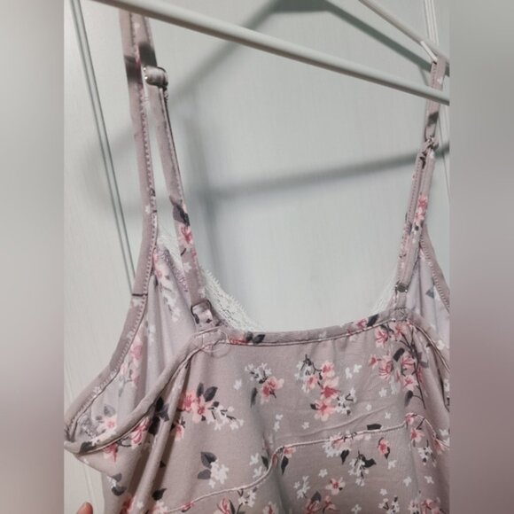 Floral Lace Purple Pink Marilyn Monroe Night Pajama Lingerie V Neck Shirt Size M - Picture 3 of 9
